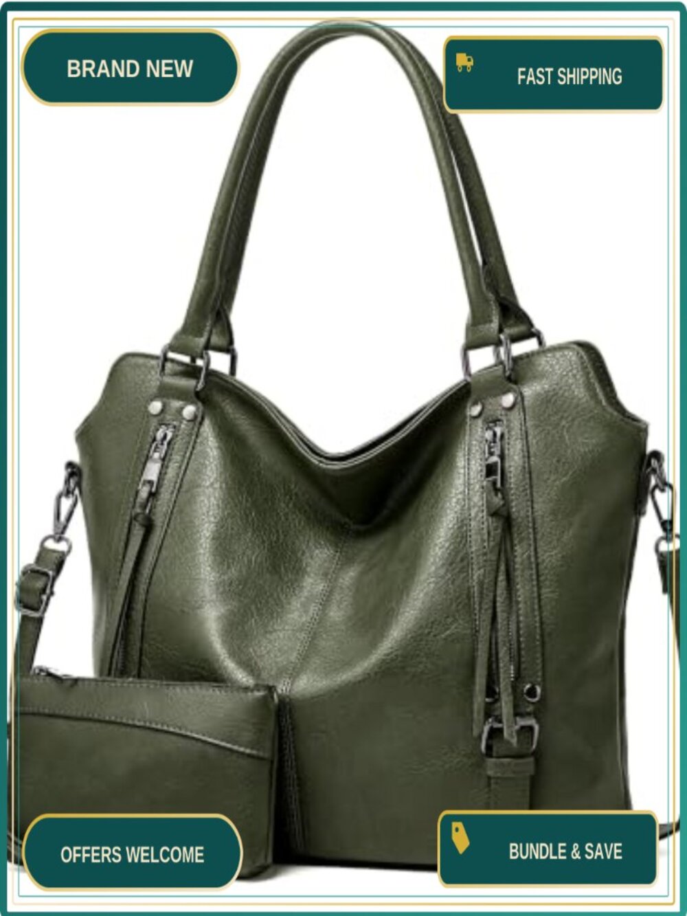 Large PU Leather Tote Bag for Women Shoulder Handbag Work Travel